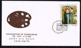 1983  Inauguration Of Rubin Museun  - Painting -  Souvenir Cover And Cancel - Briefe U. Dokumente