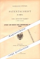 Original Patent - Emil Augustin Barbet à Anzin , 1879 , Appareil Pour Le Lavage Du Charbon !!! - Anzin