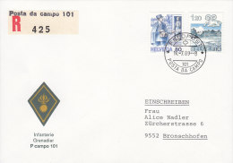 SCHWEIZ Militär-R-Brief Infanterie Grenadier, St: *Feldpost* Posta Da Campo 101 - 14.7.1989 Auf CH 1229 1325 - Documenti
