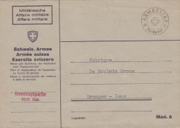 SCHWEIZ  Militärsache Des Armeehauptquartiers Motf.Det., Stempel: Armeestab Feldpost (18.IX.1944) - Postmarks