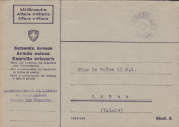 SCHWEIZ  Militärsache Commandement De L´Armee Adjudance Générale Section Des Dispenses, St: Armeestab Feldpost (2.Xi.44) - Postmarks