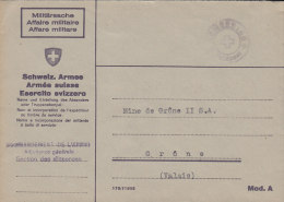 SCHWEIZ  Militärsache Commandement De L´Armee Adjudance Générale Section Des Dispenses, St: Armeestab Feldpost (2.Xi.44) - Poststempel