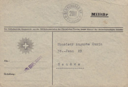 SCHWEIZ  Militärsache, FELDPOST, Bew.Kp.2011, Stempel: +BEWACHUNGS KP.+ -2011- Feldpost (um 1944) - Postmarks