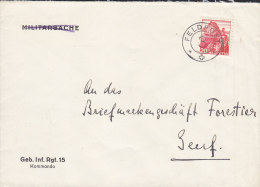 SCHWEIZ  Militärsache, Geb.Inf.Rgt.15 Kommand, Stempel: FELDPOST *+* 3, Auf CH 327 (um 1944) - Documents