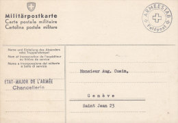 SCHWEIZ  Militärsache, ETAT-MAJOR DE L´ARMÉE Chancellerie, Stempel: ARMEESTAB + Feldpost (um 1941) - Documenten