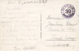 SCHWEIZ  Militärsache, AK: Morat, ETAT-MAJOR Inf.Rgt.39, Stempel: ETAT-MAJOR REG.INF. 39 Poste De Campagne (um 1940) - Documenten