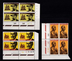 SOUTH AFRICA, 1968, MNH Control Block Of 4, Herzog Memorial, M 375-377 - Unused Stamps