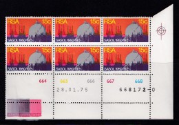 SOUTH AFRICA, 1975, MNH Control Block Of 6, Sasol, M 468 - Ungebraucht