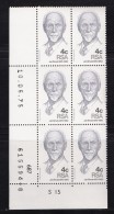 SOUTH AFRICA, 1975, MNH,  Control Block Of 6, Jan Smuts, M 471 - Unused Stamps