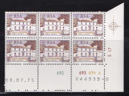 SOUTH AFRICA, 1975, MNH,  Control Block Of 6, Regte Afrikaaners, M 480 - Ongebruikt