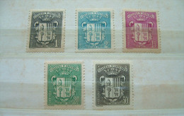 Andorra (French) 1937 - 1943 - Mint (hinged) - Arms - Unused Stamps