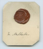 CACHET HISTORIQUE EN CIRE  - Sigillographie - 023 De Malherbe - Seals