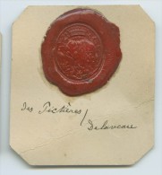 CACHET HISTORIQUE EN CIRE  - Sigillographie - 035 Des Pictières - Delaveau - Seals