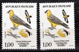 France 2337 Variétés Impression Décalée Haut Patte Blanche Ventre Etc...et Original Gypaete Neuf ** TB MNH Sin Charnela - Nuevos