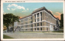 ! 1921 New High School, Portland, Maine, USA, Postcard Exchange Club, Ansichtskartentauschklub - Portland