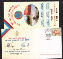 INDIA, 2010, ARMY POSTAL SERVICE COVER, 322 Air Defence Regiment, Silver  Jubilee,  + Brochure, Militaria - Cartas & Documentos