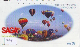 Telecarte  JAPON * Sport * MONTGOLFIERE (1204)  * Hot Air Balloon * Ballon * Aerostato  * PHONECARD JAPAN * - Sport