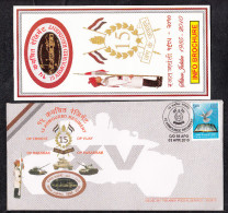 INDIA, 2010, ARMY POSTAL SERVICE COVER,  15 Armoured Regiment, Silver Jubilee,+ Brochure, Military Militaria - Cartas & Documentos