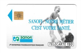 Télécarte  F 123, SANOFI, 120 U , Cote  5 €, 1989, 300 000  Ex - 1989