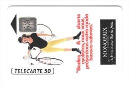 Télécarte  F 124, MONOPRIX, 50 U , Cote  7 €, 1990, 57 000  Ex - 1989
