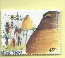 TIMBRES - STAMPS - ANGOLA - 2005 - VANNERIE - TIMBRE OBLITÉRÉ CLÔTURE DE SÉRIE - Angola