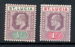 ST LUCIA, 1902 ½d (wmk Single Crown CA) Superb MM - St.Lucia (...-1978)