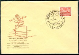 GERMANY Olympic Stadium On Illustarted Cover With First Day Cancel 29.8.53 Athletic Match Germany-Great Britain - Zomer 1952: Helsinki