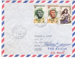 COL-L45 - POLYNESIE Belle Lettre Par Avion Pour Les Champagnes Pommery Reims Avec N° 4-5-7 - Storia Postale