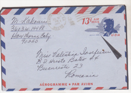 USA Old Aerogramme - Circulated 1969 To Romania - Variant - 1961-80