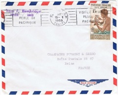 COL-L43 - POLYNESIE Belle Lettre Par Avion Pour Reims Avec PA N° 1 - Cartas & Documentos