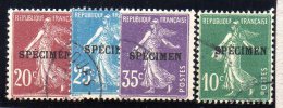 FRANCE : TP N° 139+140+143+159 °   "  SPECIMEN  " - Cours D'Instruction