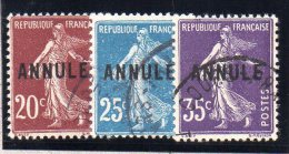 FRANCE : TP N° 139+140+142 °   "  ANNULE  " - Lehrkurse