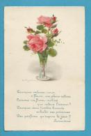 CPA Poésie Série M.K Fleurs Vase Roses Illustrateur Catharina KLEIN - Klein, Catharina