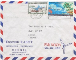 COL-L27 - NOUVELLE CALEDONIE N° 302+305 Sur Lettre Par Poste Aérienne Pour Reims 1964 - Cartas & Documentos