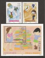 ALBANIA -EUROPA 2010 -TEMA ANUAL " LIBROS INFANTILES".- SERIE De 2 V. + HOJITA BLOQUE  -  DENTADOS (PERFORATED) - 2010