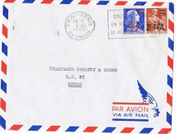 COL-L23 - REUNION - CFA Lettre Par Avion Pour Reims 1959 - Lettres & Documents
