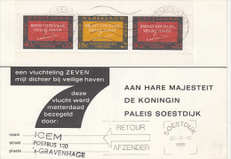AID TO REFUGEES, STAMPS ON POSTCARD, 1966, NETHERLANDS - Covers & Documents
