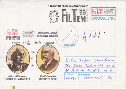 ALBERT EINSTEIN, EMIL RACOVITA, SCIENTIST, COVER STATIONERY, ENTIER POSTAL, 1999, ROMANIA - Albert Einstein