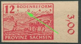 SBZ Provinz Sachsen 1945 Bodenreform Mit Plattenfehler 86 Xa IV Postfrisch - Nuovi