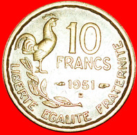 * COCK (1950-1959): FRANCE ★10 FRANCS 1951B! LOW START ★ NO RESERVE! - 10 Francs