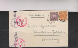 O) 1938 CHINA, TO GERMANY,  SUNG CHIA JEN SCOTT A46 LILAC, HUANG HSING SCOTT A47 ORANGE, CENSORSHIP, AIRMAIL VIA SIBERIA - Sonstige & Ohne Zuordnung