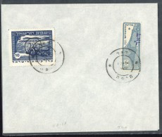 1948  Interim Period   UN Map Of Israel  50mils Blue Tel Aviv Violet Overprint  Jesrael Valley 10 Mils Haifa Overprint - Brieven En Documenten