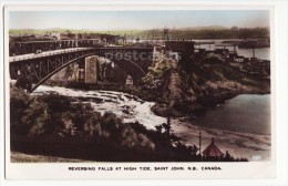 SAINT JOHN NB New Brunswick CANADA ~ REVERSING FALLS AT HIGH TIDE~c1930s Real Photo Postcard RPPC [5954] - St. John