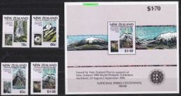 New Zealand 1987 National Parks Centennial 4v + M/s ** Mnh (24559) - Unused Stamps