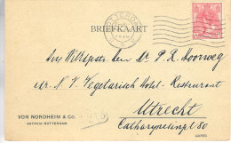 1920 Flierstempel Rotterdam Op Firmakaart Naar Utrecht - Lettres & Documents