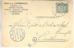 1909 Lange Balkstempel Veghel 1 En Eindhoven 4 Op Firmakaart - Cartas & Documentos