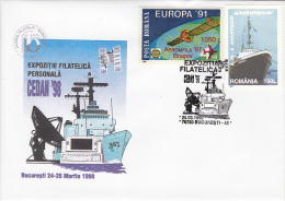 COMPUTERS, SATELLITE, COMMUNICATIONS, SHIP, SPECIAL COVER, 1998, ROMANIA - Computers