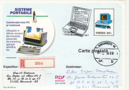 COMPUTERS, REGISTERED PC STATIONERY, ENTIER POSTAL, 1999, ROMANIA - Informatique