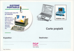 COMPUTERS, PC STATIONERY, ENTIER POSTAL, 1999, ROMANIA - Informatique