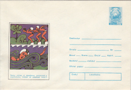 SWIMMING, COVER STATIONERY, ENTIER POSTAL, 1974, ROMANIA - Swimming